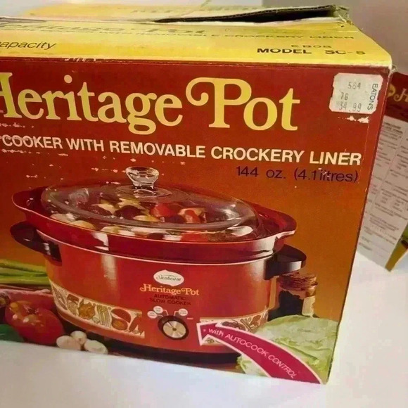 New in box! 1977 Sunbeam Heritage Pot 4 L slow cooker model SC-5 - Picture 11 of 12